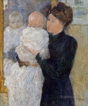 Mother and Child Impressionist John Henry Twachtman Oil Paintings